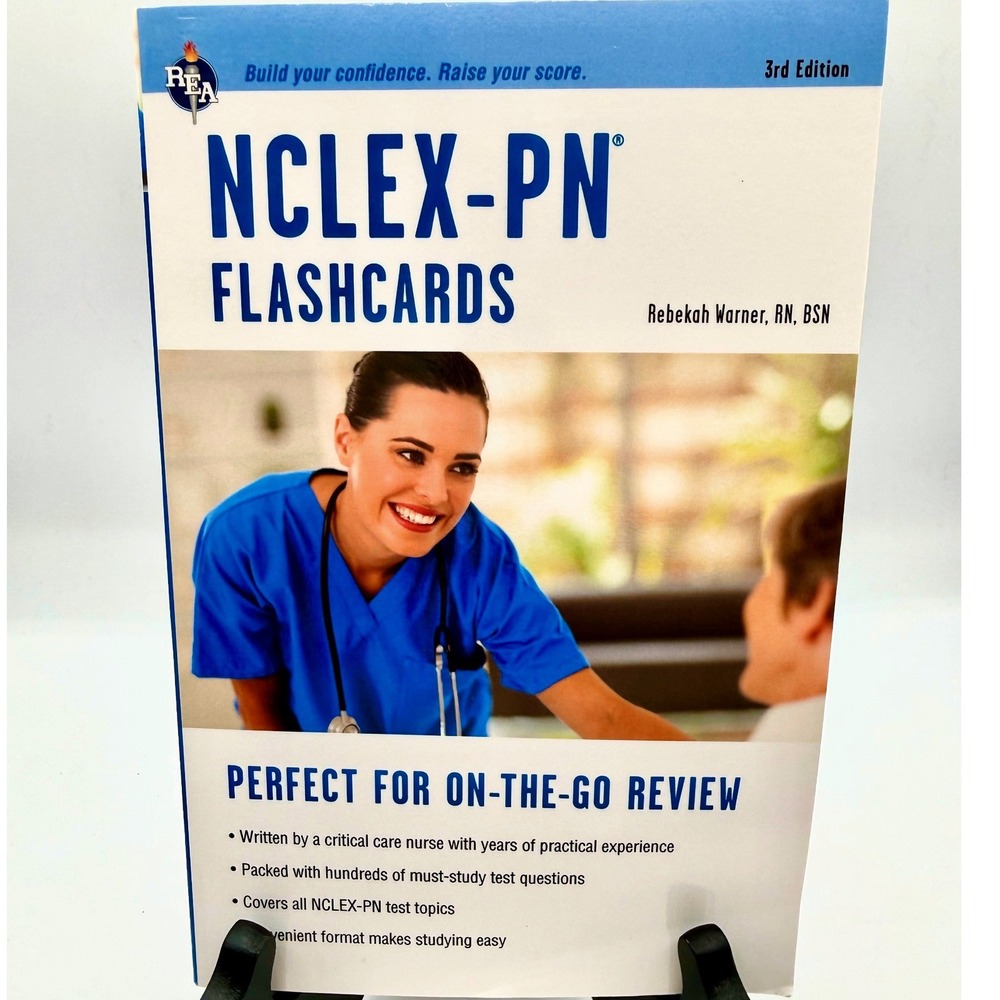 REA NCLEX-PN Flashcards 3rd Edition Rebekah Warner RN BSN Nursing Study Guide